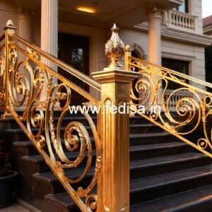 Antique Style Brass Railing Design For Classic Villas Steel Grill Design For Safety Door