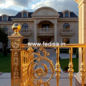 Custom Brass Railing Design For Modern Architecture Grill Design On Boundary Wall