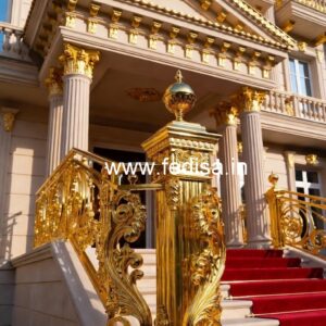 Heavy Brass Railing Design For Strong Support Window Grill Design Box