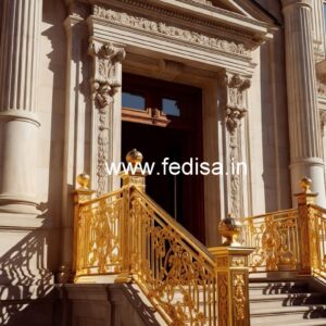 Elegant Brass Railing Design For Modern Villas Grill Plain Design