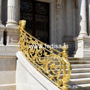Designer Brass Staircase Railing With Fine Finish Men Gate Ka Grill Ka Design