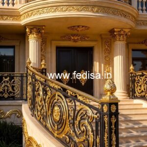 Brass Staircase Railing Design With Modern Appeal Modern Window Grill Design Outside
