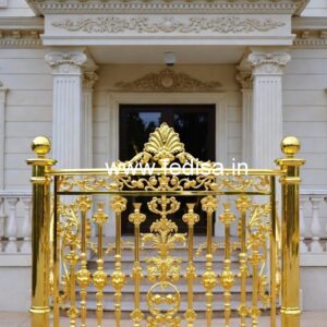 Luxury Brass Balcony Railing With Elegant Finish New Box Window Grill Design