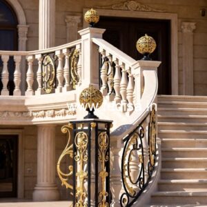 Decorative Brass Railing Design With Unique Patterns Types Of Grill Gate