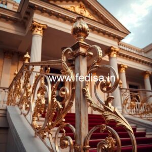 Brass Balcony Railing Design With Luxury Touch Half Door Grill Design