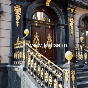 Modern Brass Staircase Railing With Unique Style Metal Grill Door Price