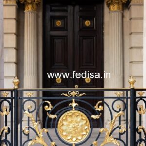 Designer Brass Railing Design With Artistic Finish Window Grill Window Grill