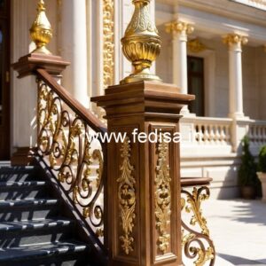 Premium Brass Staircase Handrail For Homes Compound Grill Gate