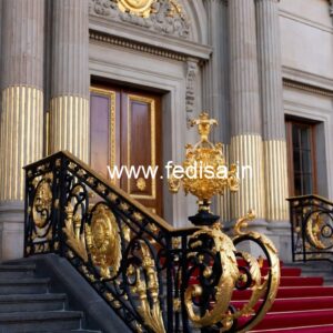 Luxury Brass Balcony Railing With Classic Style Designer Ventilation Grilles