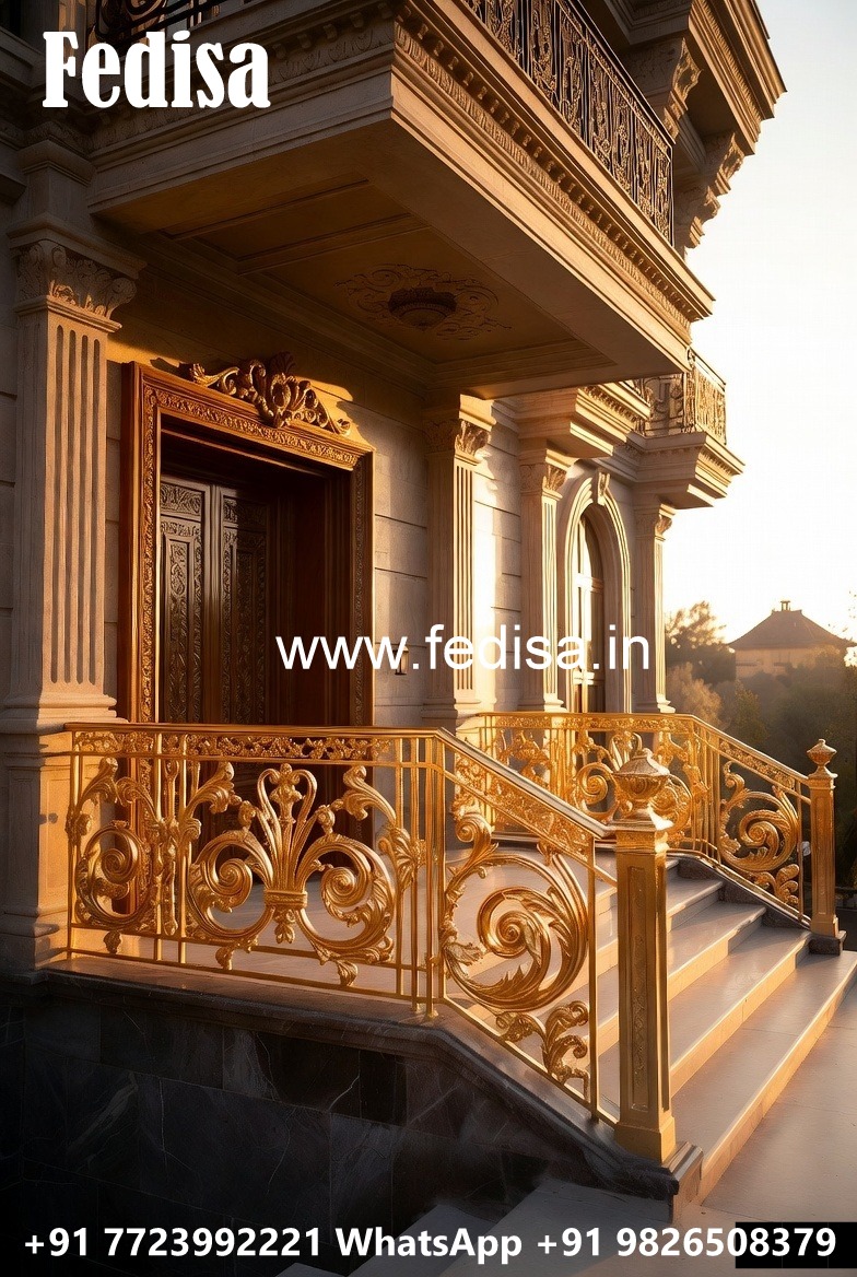 Decorative Brass Stair Railing Design For Villas Door Grill Design Simple