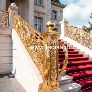 Modern Brass Balcony Railing With Elegant Appeal Door Khidki Design