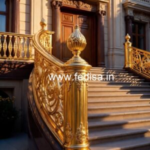 Stylish Brass Handrail Design For Modern Homes Oval Grill Design
