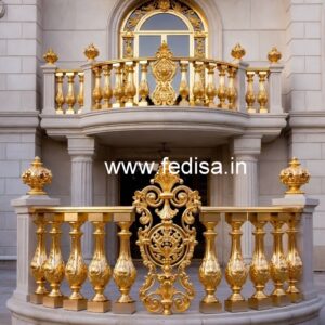 Premium Brass Railing Design With Artistic Finish Channel Gate For Balcony