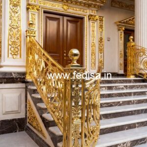 Stylish Brass Balcony Railing With Artistic Design Window Iron Bar Design
