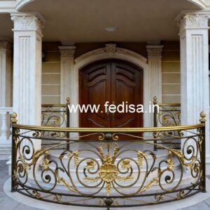 Luxury Brass Handrail Design For Staircase Interiors Steel Full Grill Design For Balcony