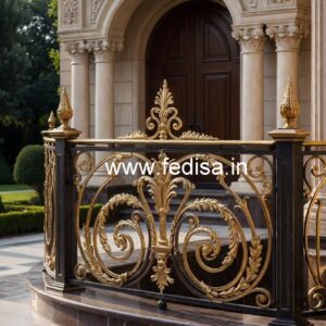 Antique Brass Balcony Railing With Classic Style Window Grill Ke Design