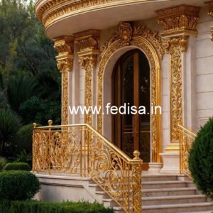 Elegant Brass Stair Railing With Classic Finish Window Loha Grill