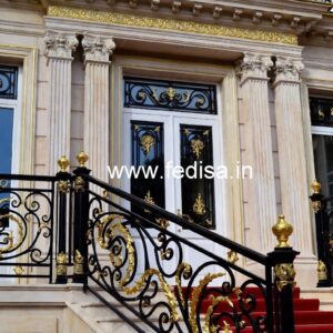 Modern Luxury Brass Staircase Railing Inspiration Round Grill Design Window