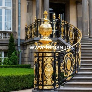 Brass Balcony Railing With Artistic Work Safety Gate Grill Design