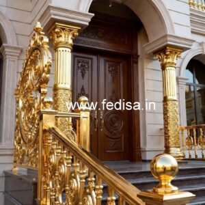 Antique Brass Railing Design For Classic Interiors Single Door Grill Gate