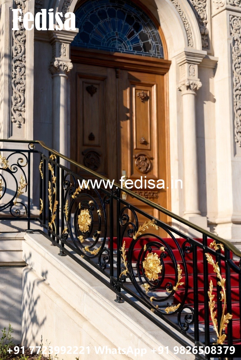 Modern Brass Staircase Handrail Design Grill Design For Bungalow