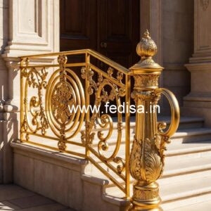 Brass Railing Design With Luxury Finish House Balcony Full Grill Design