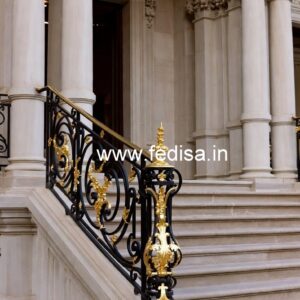 Brass Stair Railing Design With Premium Finish Grill Window New Design