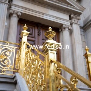 Elegant Brass Railing Design For Modern Villas Grill Door Window Design