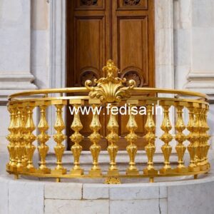 Luxury Brass Handrail For Grand Staircases Safety Door MS Grill