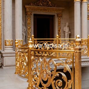 Antique Brass Staircase Railing For Royal Homes Modern Closed Grill Design For Balcony
