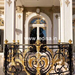 Decorative Brass Railing Design With Unique Patterns Iron Grill Front Door