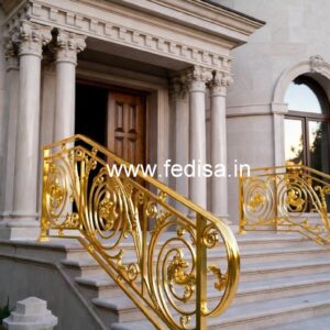 Designer Brass Staircase Railing For Villas Steel Grill Design Main Door