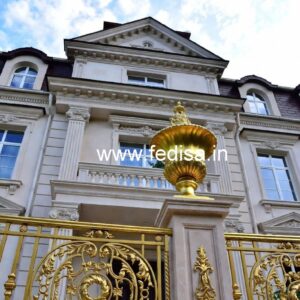 Elegant Brass Railing Design With Artistic Finish Steel Ki Window Ke Design