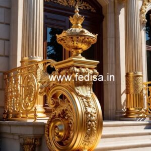 Premium Brass Balcony Railing With Fine Finish Modern Steel Window Grill Design