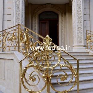 Designer Brass Railing Design With Artistic Finish Grill Window Design For Home