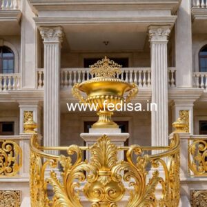Decorative Brass Stair Railing Design For Villas Balcony Khidki Design