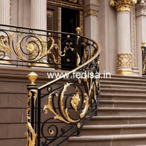 Designer Brass Stair Railing For Luxury Interiors Outside Stairs Design For Indian Houses