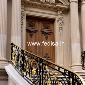 Premium Brass Balcony Railing With Elegant Look Iron Stairs Design