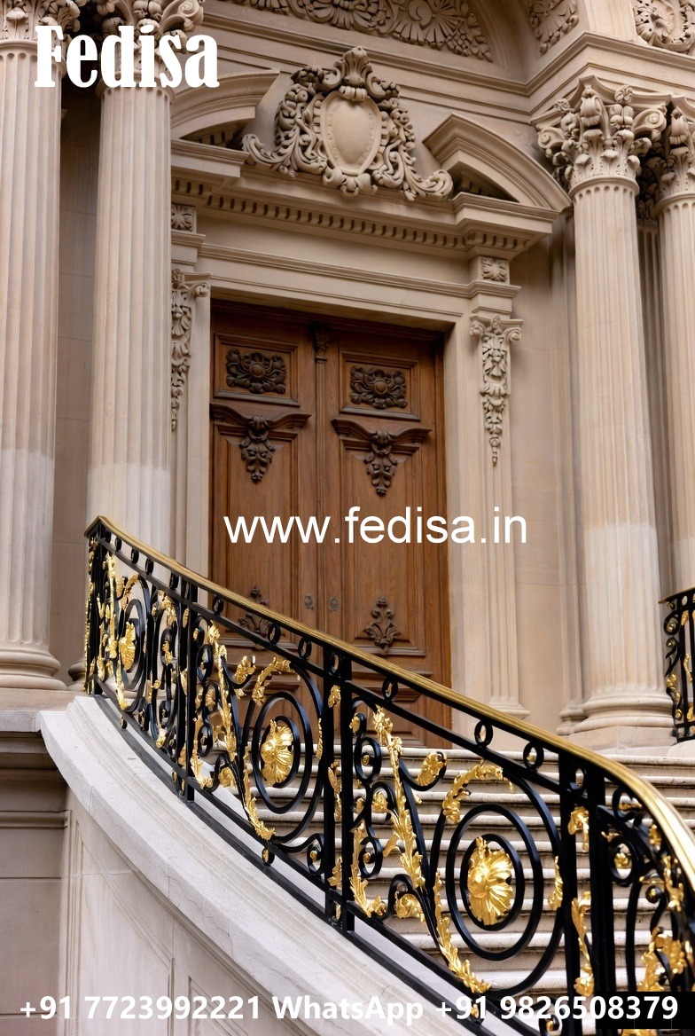 Premium Brass Balcony Railing With Elegant Look Iron Stairs Design