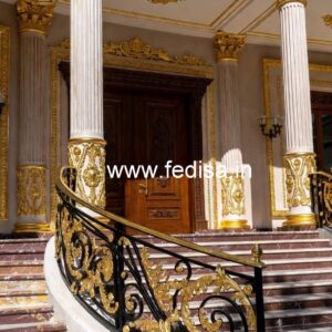 Elegant Brass Handrail For Luxury Staircases Round Stairs Design