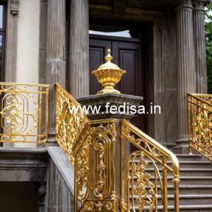 Brass Balcony Railing Design With Classic Appeal Outside Stairs Design