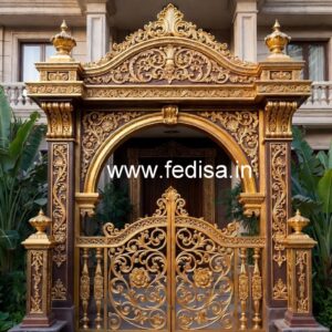 Stylish Brass Staircase Railing With Decorative Finish Outdoor Stairs Design