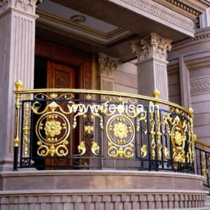 Decorative Brass Stair Railing With Elegant Finish Duplex Stair Design