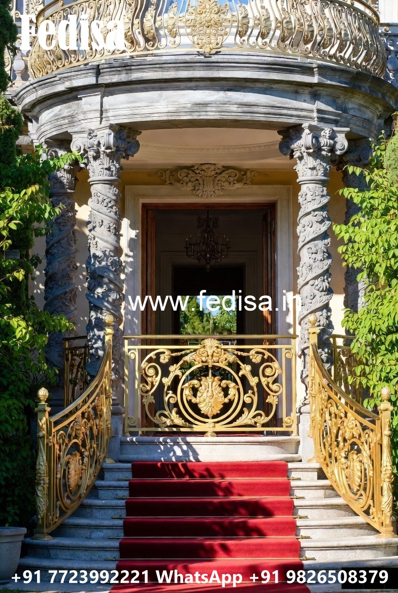 Premium Brass Handrail For Contemporary Homes Front Stairs Designs With Landings