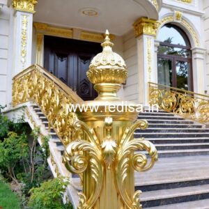 Elegant Brass Railing Design For High-end Homes Open Stairs Design