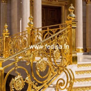 Modern Brass Railing Design With Stylish Finish Modern Glass Staircase Design