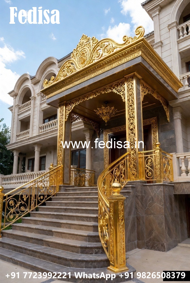 Premium Brass Railing Design For Villas Cabinet Under Stairs Design