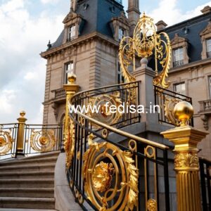 Decorative Brass Stair Railing Design Modern Stairs Tiles Design