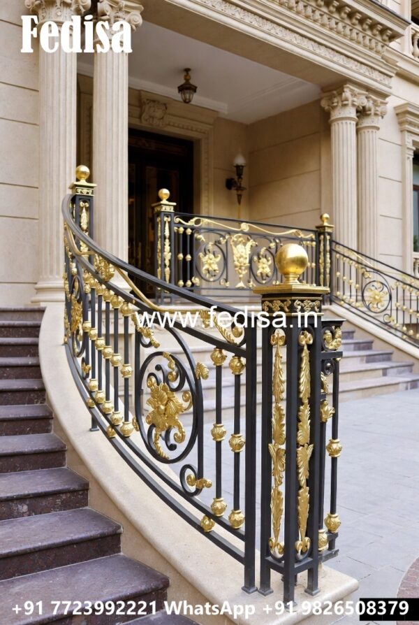 Antique Brass Railing For Classic Homes Modern Wood Stairs - Fedisa