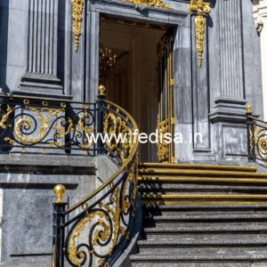 Brass Railing Design For Home Renovation Ideas Stair Riser Design